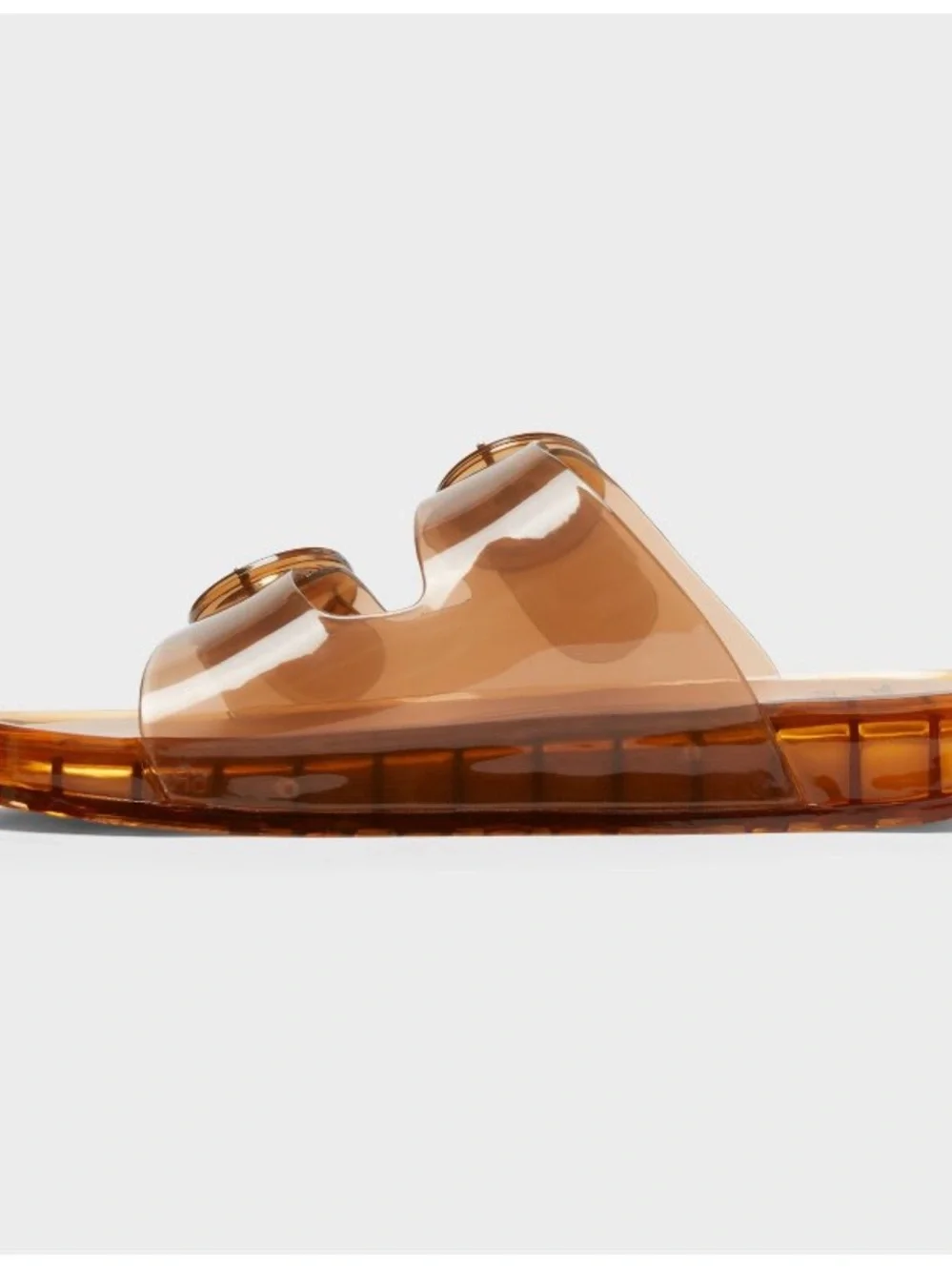 SHADE & SHORE Gemma Jelly Sandals in Tan Brown Slides NWT size 6 Beach Summer - Picture 2 of 7